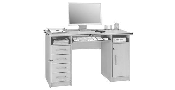 COMPUTERTISCH - Buchefarben/Alufarben, KONVENTIONELL, Holzwerkstoff/Kunststoff (126/75/55cm) - Cantus