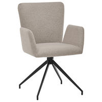 ARMLEHNSTUHL  in Stahl Bouclé  - Beige/Schwarz, Trend, Textil/Metall (57/86/61,5cm) - SetOne by Musterring