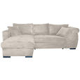 ECKSOFA Beige Cord - Beige/Schwarz, KONVENTIONELL, Textil/Metall (168/258cm) - Carryhome