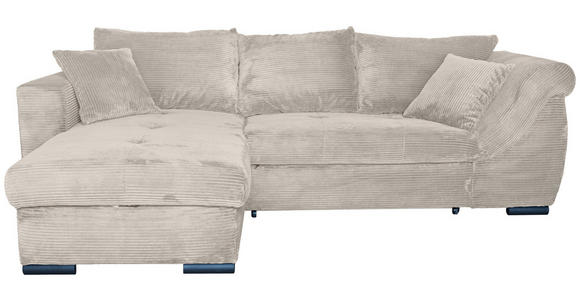 ECKSOFA Beige Cord - Beige/Schwarz, KONVENTIONELL, Textil/Metall (168/258cm) - Carryhome