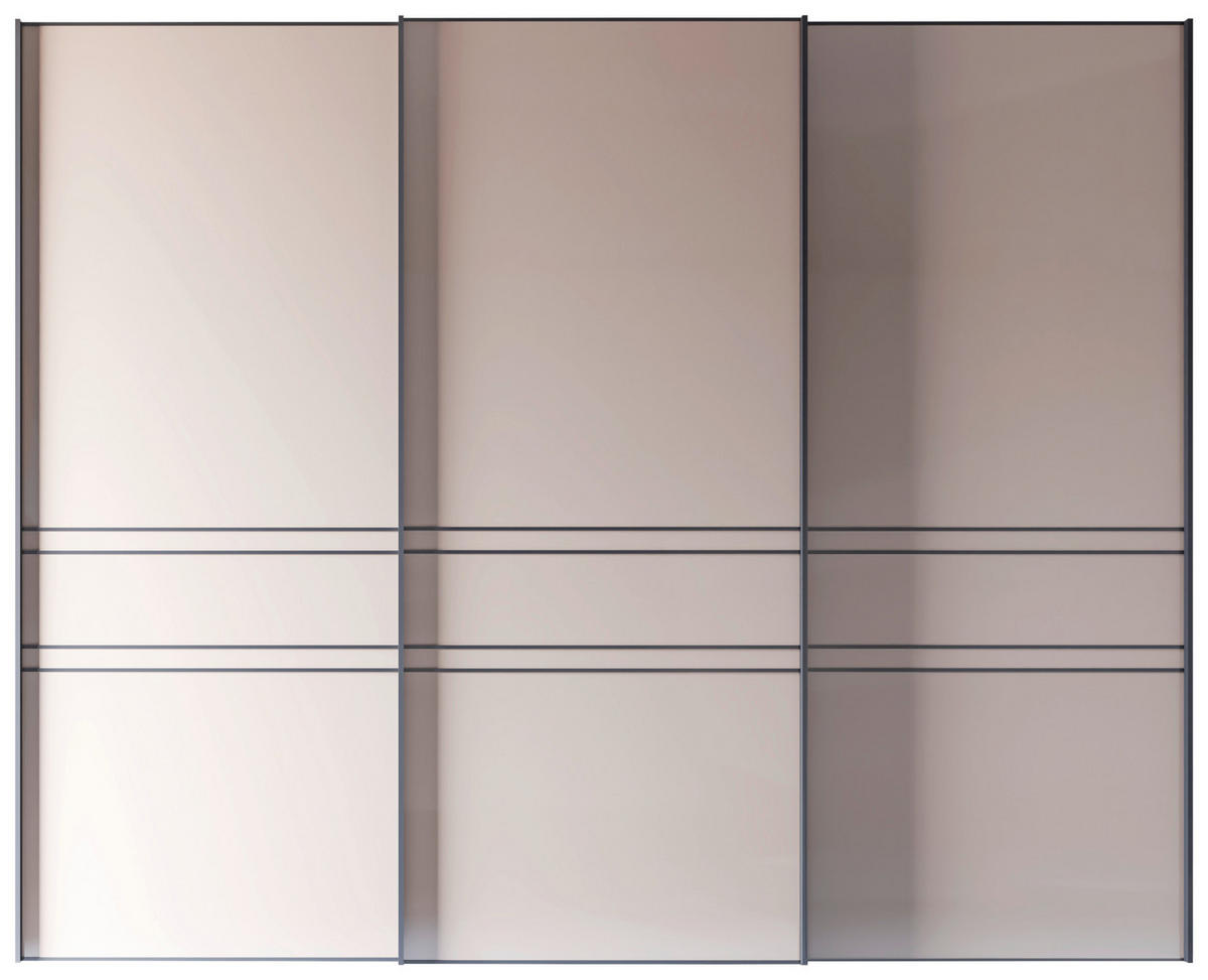SCHWEBETÜRENSCHRANK 280/222/68 cm 3-türig Sandfarben, Eiche Artisan  - Sandfarben/Graphitfarben, Design, Glas/Holzwerkstoff (280/222/68cm) - Moderano