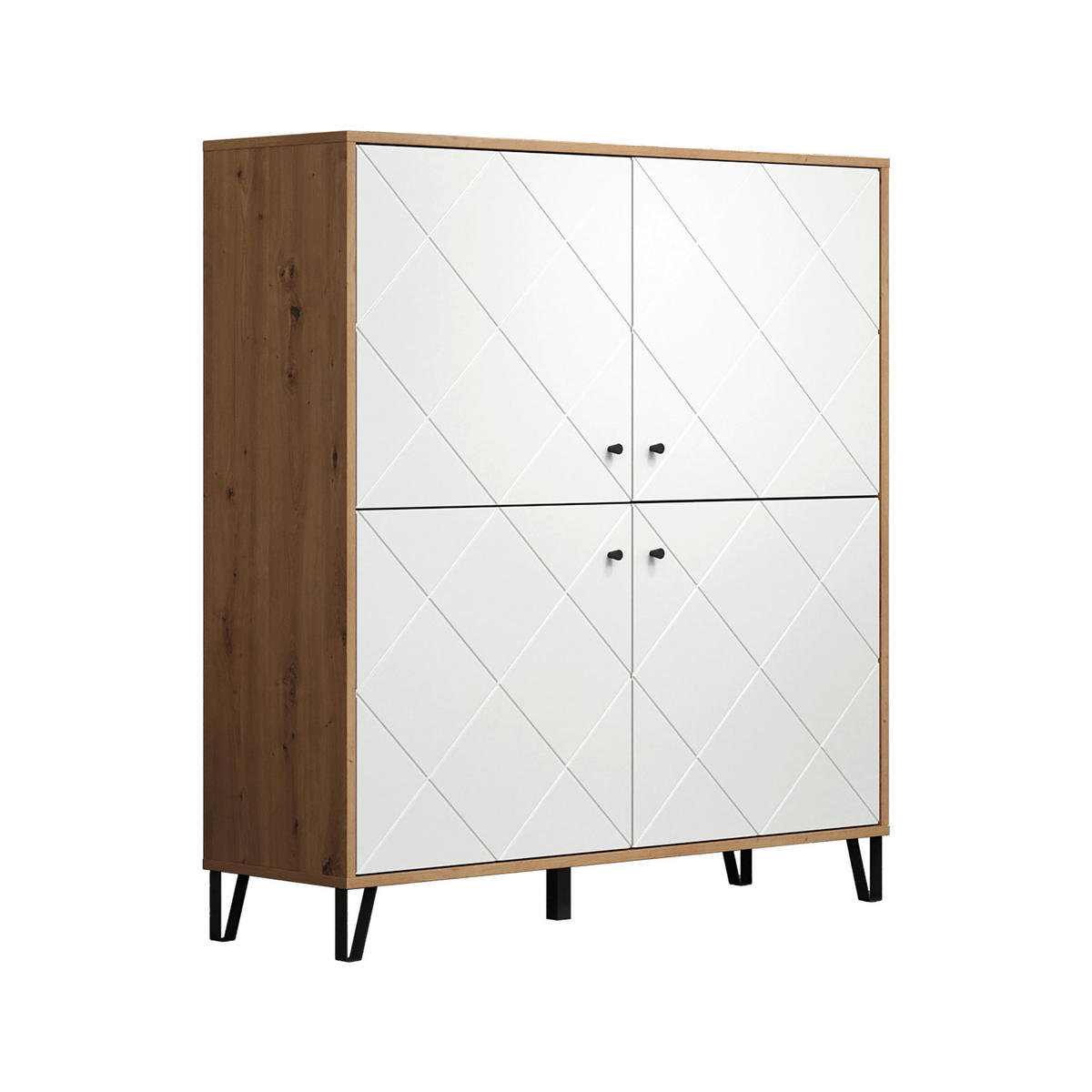 HIGHBOARD TOUCH 123/136/40 cm  - Schwarz/Weiß, Design, Holzwerkstoff/Kunststoff (123/136/40cm) - MID.YOU