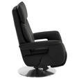 RELAXSESSEL in Leder Anthrazit  - Edelstahlfarben/Anthrazit, Design, Leder/Metall (78/112/85cm) - Cantus