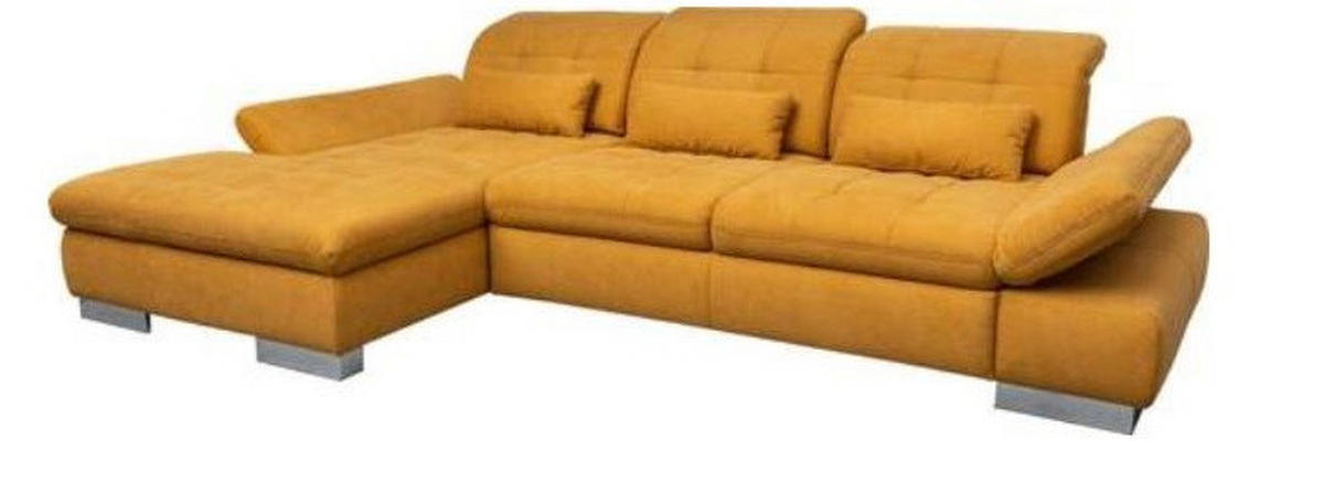 ÜLŐGARNITÚRA textil mustársárga  - mustársárga/fekete, Basics, műanyag/textil (199/79-96/305cm) - Andante