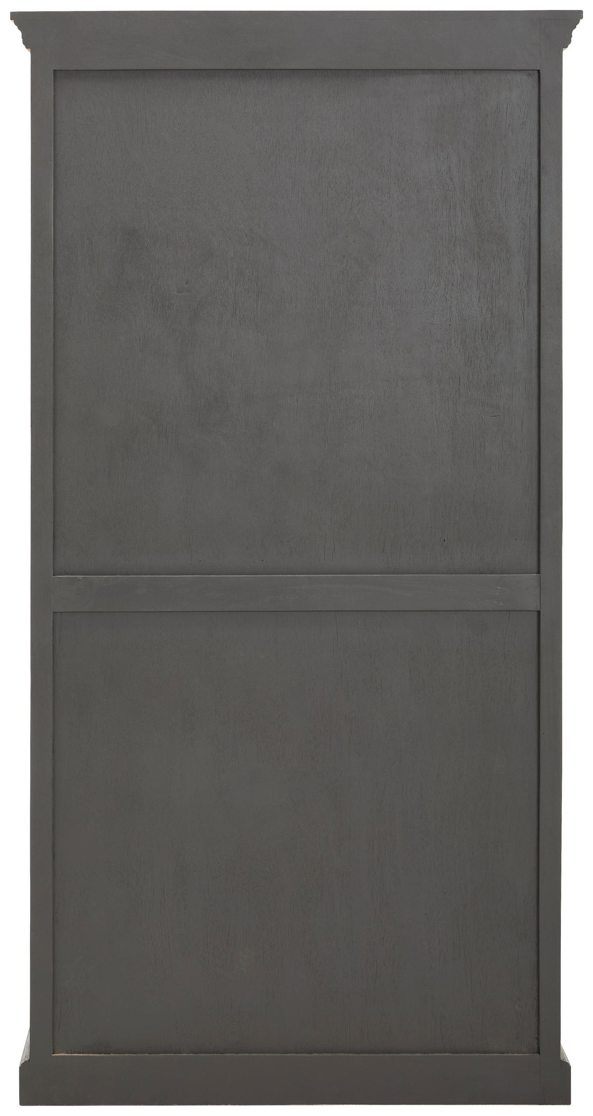 VITRINE in massiv Mangoholz Grau, Naturfarben  - Schwarz/Naturfarben, Natur, Glas/Holz (100/190/40cm) - Livetastic
