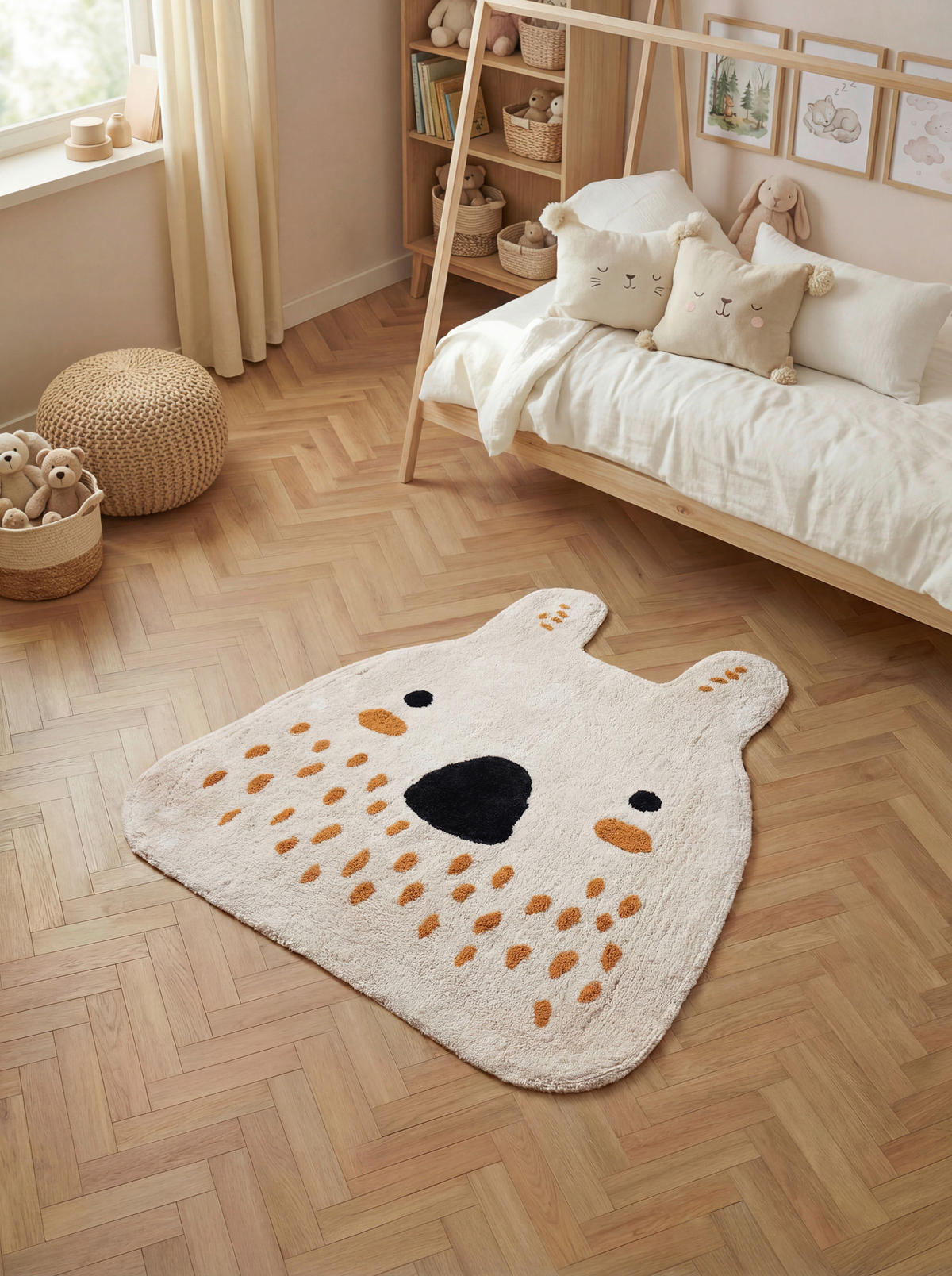 KINDERTEPPICH 120/137 cm Snuggle Nienchen Hase  - Dunkelorange/Creme, Basics, Kunststoff/Textil (120/137cm) - Hanse Home