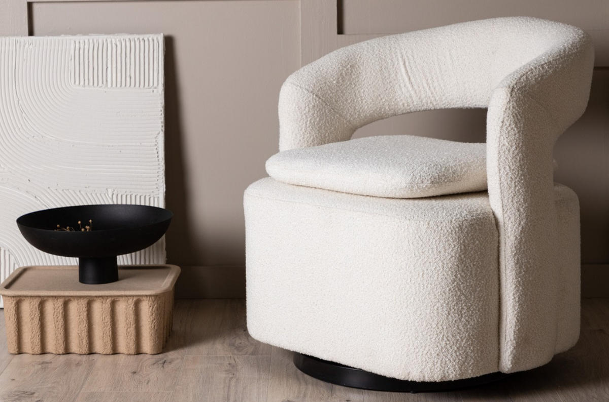 FÅTÖLJ i metall, textil vit  - vit, Design, metall/textil (69/75/72cm) - Best Price