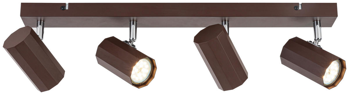 DECKENLEUCHTE 57/14,5/10,5 cm   - Chromfarben/Mokka, Trend, Kunststoff/Metall (57/14,5/10,5cm) - Novel