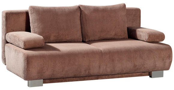 SCHLAFSOFA Rowan in Cord Rosa  - Rosa, KONVENTIONELL, Textil/Metall (196/89/94cm) - Novel