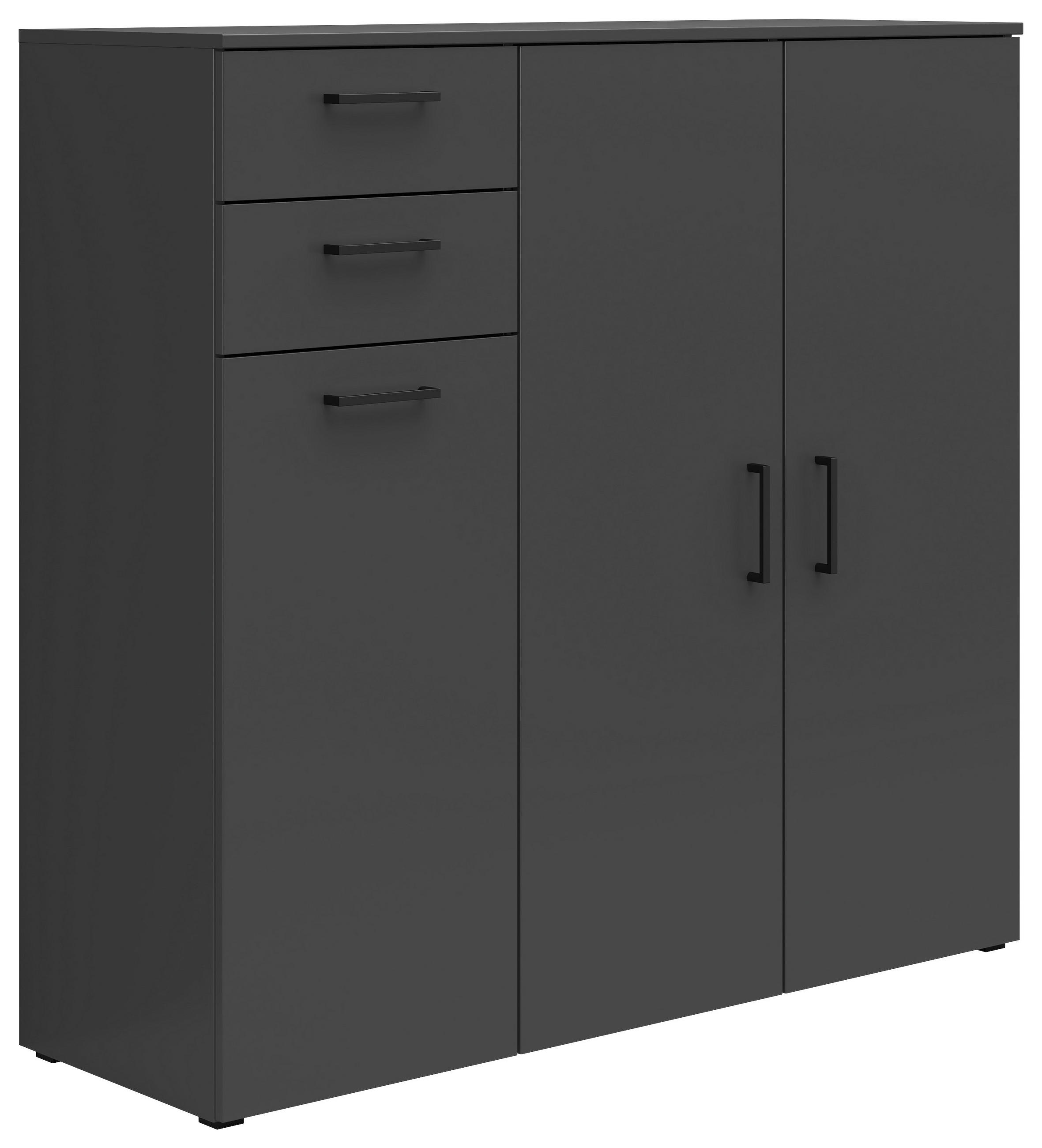 KOMODA, barvy grafitu, 120/115/40 cm - černá/barvy grafitu, Moderní, kompozitní dřevo/plast (120/115/40cm) - Carryhome