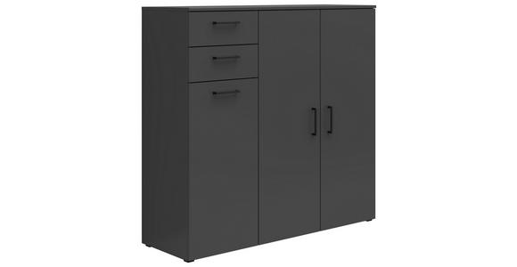 KOMMODE , 120/115/40 cm, 2 Schublade(n)  - Anthrazit/Schwarz, MODERN, Holzwerkstoff/Kunststoff (120/115/40cm) - Carryhome