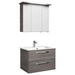 BADEZIMMER  in 77 cm  - Eichefarben/Weiß, Design, Glas/Holzwerkstoff (77cm) - Xora