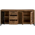 SIDEBOARD 175/80/40 cm  in Naturfarben, Hellbraun  - Hellbraun/Schwarz, Design, Glas/Holz (175/80/40cm) - Carryhome