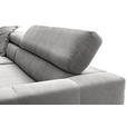 ECKSOFA Grau Cord Rücken echt, Kopfteilverstellung, Sitzvorzug  - Schwarz/Grau, KONVENTIONELL, Textil/Metall (219/311cm) - Hom`in