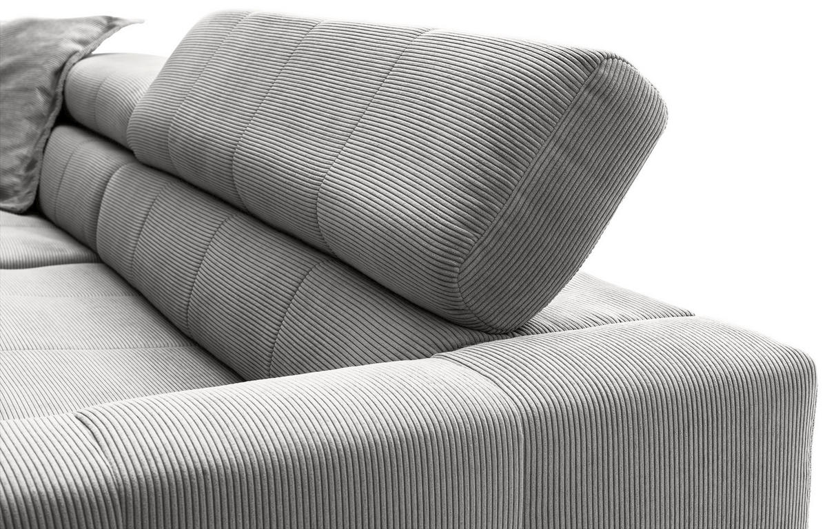 ECKSOFA in Cord Grau  219/311 cm  - Schwarz/Grau, KONVENTIONELL, Textil/Metall (219/311cm) - Hom`in