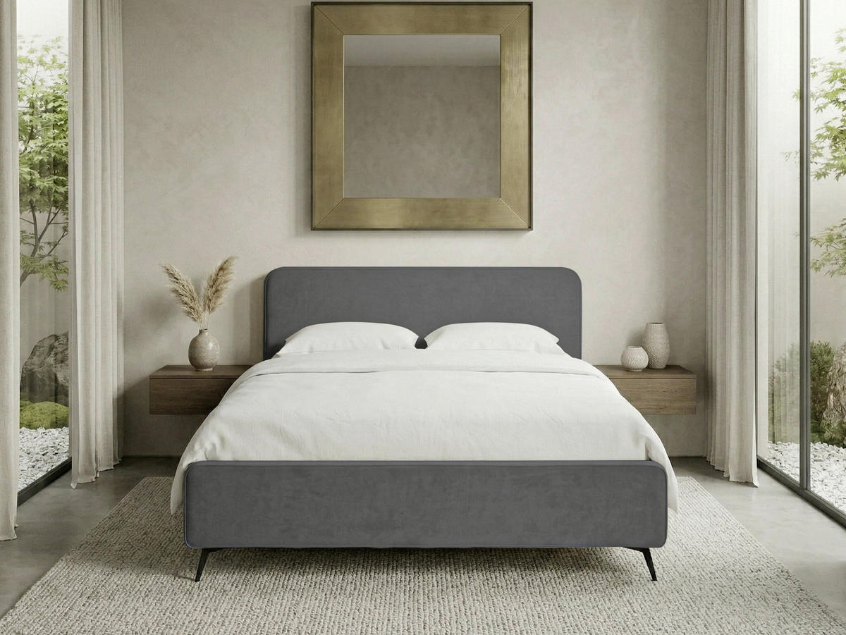 POLSTERBETT Anthrazit 200/200 cm  - Anthrazit/Schwarz, MODERN, Holz/Textil (200/200cm) - MID.YOU