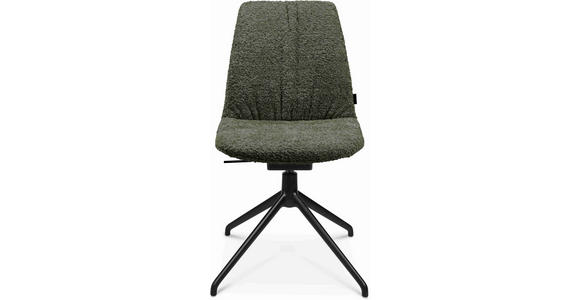 STUHL in Aluminium Bouclé Metall, Textil - Dunkelgrün/Schwarz, Design, Textil/Metall (46/81,5-84,5/55cm) - Johann Jakob