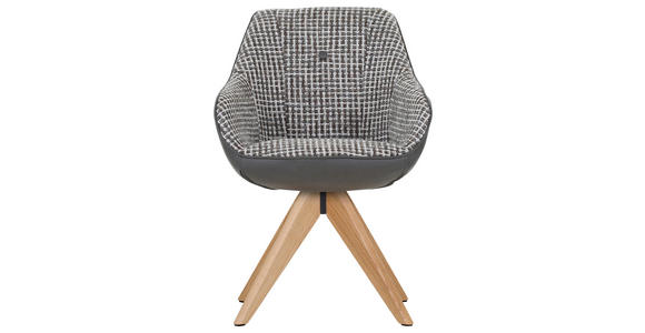 ARMLEHNSTUHL in Chenille, Lederlook - Eichefarben/Naturfarben, KONVENTIONELL, Holz/Textil (60/83/65cm) - Novel
