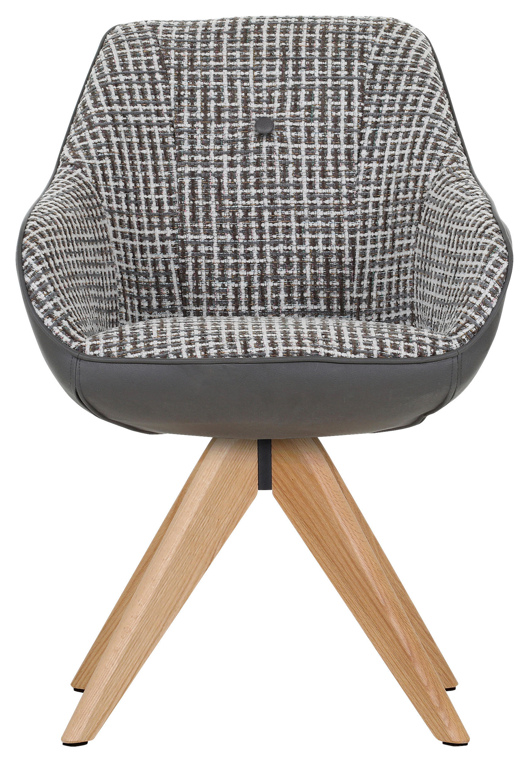 ARMLEHNSTUHL  in Chenille, Lederlook  - Eichefarben/Naturfarben, KONVENTIONELL, Holz/Textil (60/83/65cm) - Novel