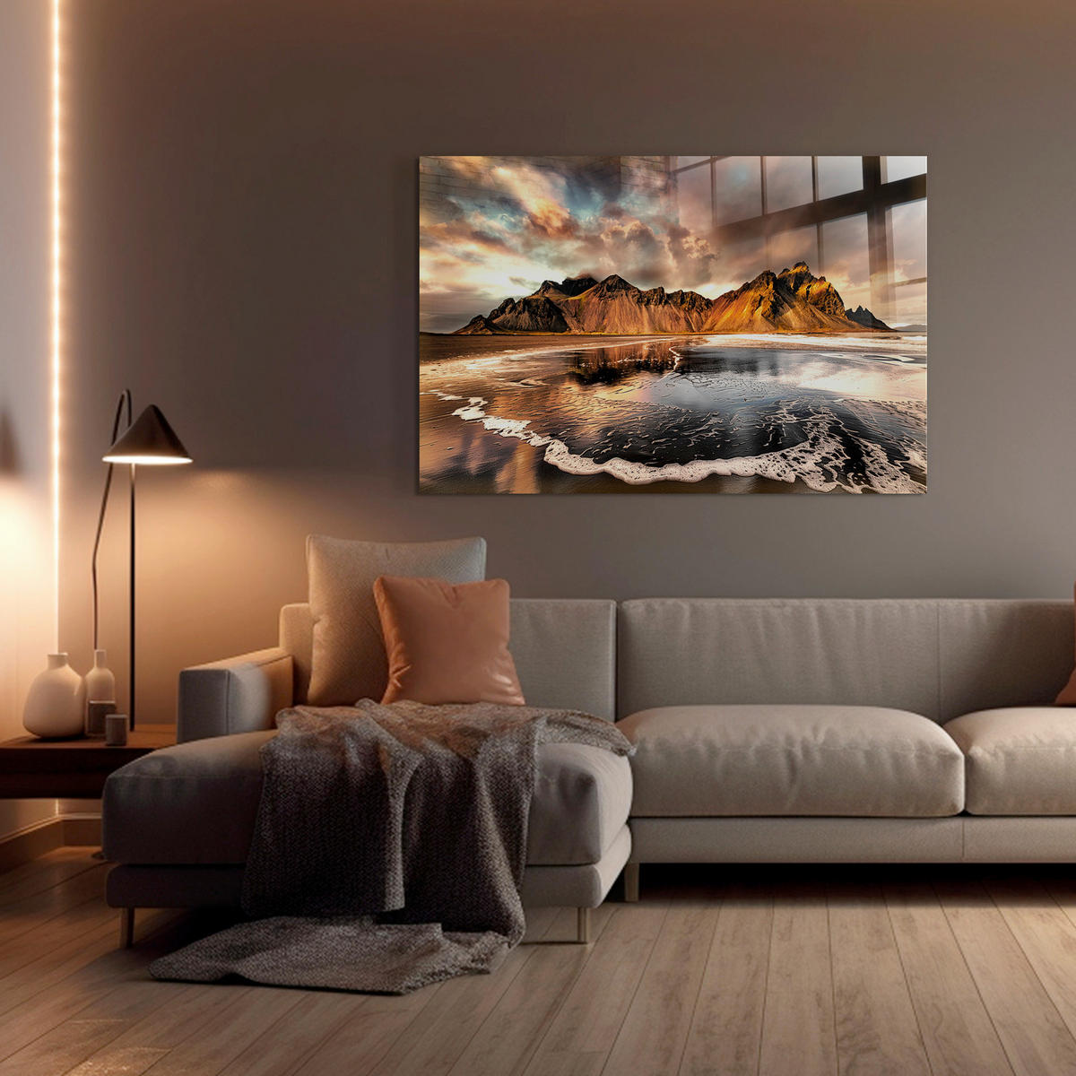 GLASBILD Landschaft & Natur 70/100 cm  - Multicolor, Basics, Glas/Papier (70/100cm)