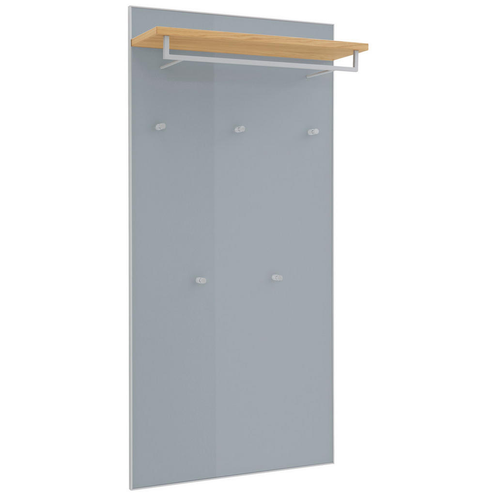 Thumbnail - Garderobe, Grau, Holz, Glas, Holzwerkstoff, 4-teilig, Balkeneiche, furniert, 180x195x40 cm, Goldenes M, Made in Germany,...