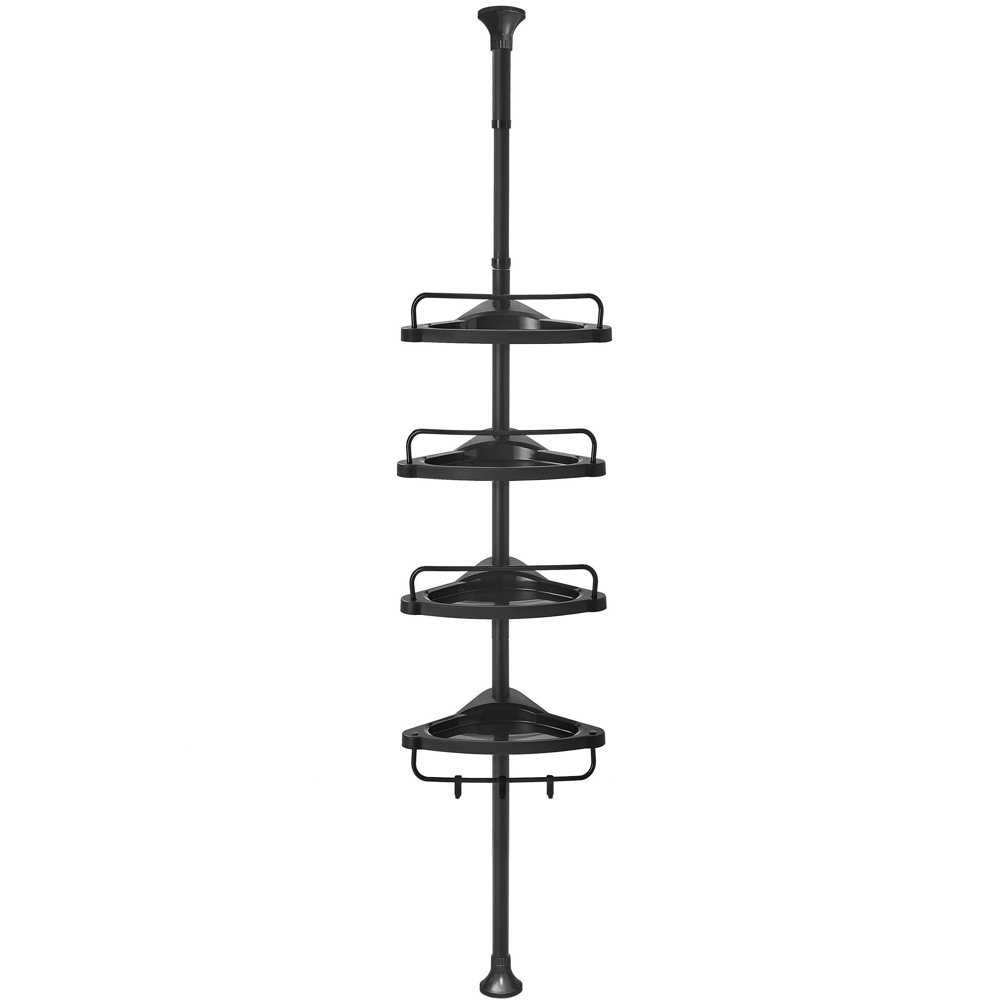 DUSCHREGAL - Schwarz, Basics, Kunststoff/Metall (35/85-305/25cm)