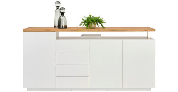 SIDEBOARD 196/92/41,5 cm  - Eichefarben/Weiß, KONVENTIONELL, Holz/Holzwerkstoff (196/92/41,5cm) - Novel