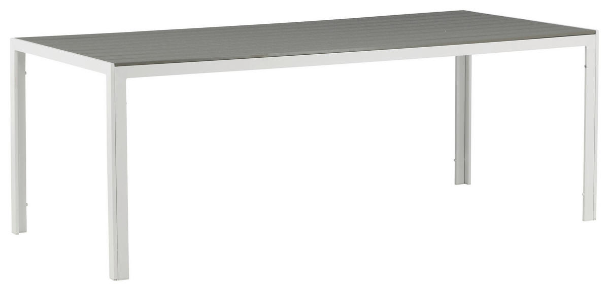 GARTENTISCH 205/90/75 cm Metall rechteckig  - Weiß/Grau, KONVENTIONELL, Metall (205/90/75cm) - Gardenson