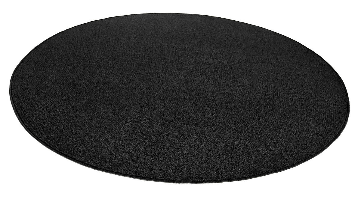 FLACHWEBETEPPICH 200 cm Fancy Schwarz  - Schwarz, Basics, Kunststoff (200cm)