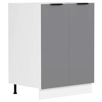 KÜCHENUNTERSCHRANK 60/82/46 cm  in Anthrazit, Weiss  - Weiss/Anthrazit, Trend, Holzwerkstoff/Kunststoff (60/82/46cm) - MID.YOU