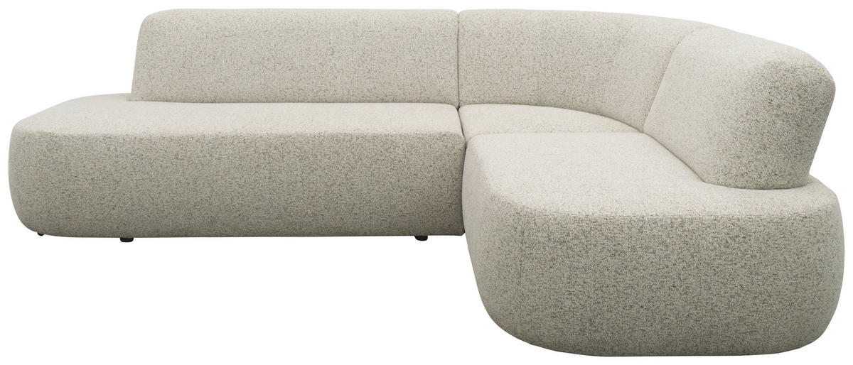 ECKSOFA 200 029 Beigebraun Webstoff  - Beigebraun/Schwarz, MODERN, Kunststoff/Textil (214/280cm) - Livetastic