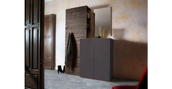 GARDEROBE 3-teilig in 135/190/39 cm - Wengefarben/Anthrazit, Design, Glas/Holzwerkstoff (135/190/39cm) - Carryhome