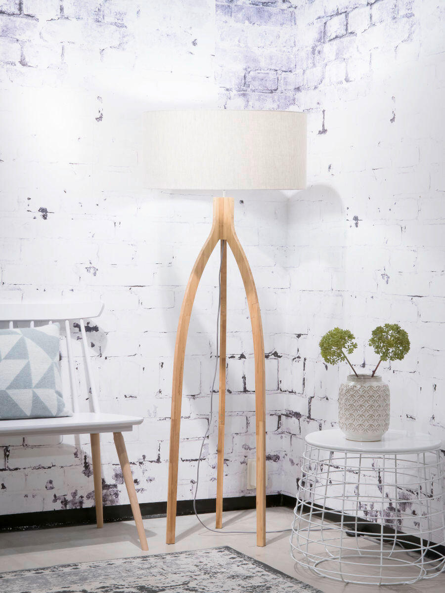 STEHLEUCHTE 60/160 cm    - Naturfarben, Trend, Holz/Textil (60/160cm) - Good & Mojo