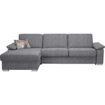 ECKSOFA in Flachgewebe Grau  - Chromfarben/Grau, KONVENTIONELL, Textil/Metall (176/285cm) - Novel