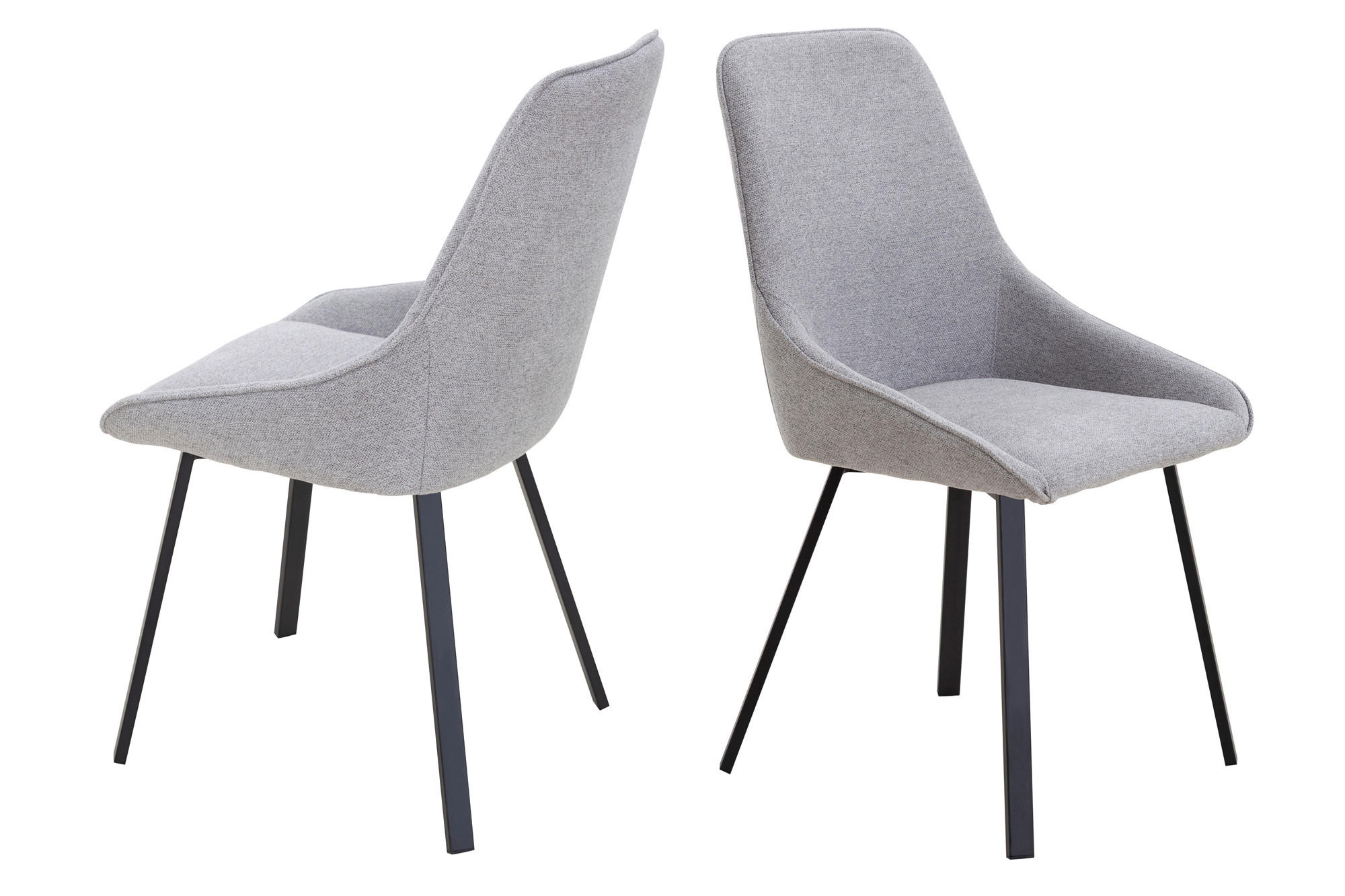 SADA STOLIČIEK 2 kus - čierna/sivá, Modern, kov/textil (51/87/47cm) - Livetastic