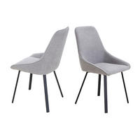 SADA STOLIČIEK 2 kus - čierna/sivá, Modern, kov/textil (51/87/47cm) - Livetastic