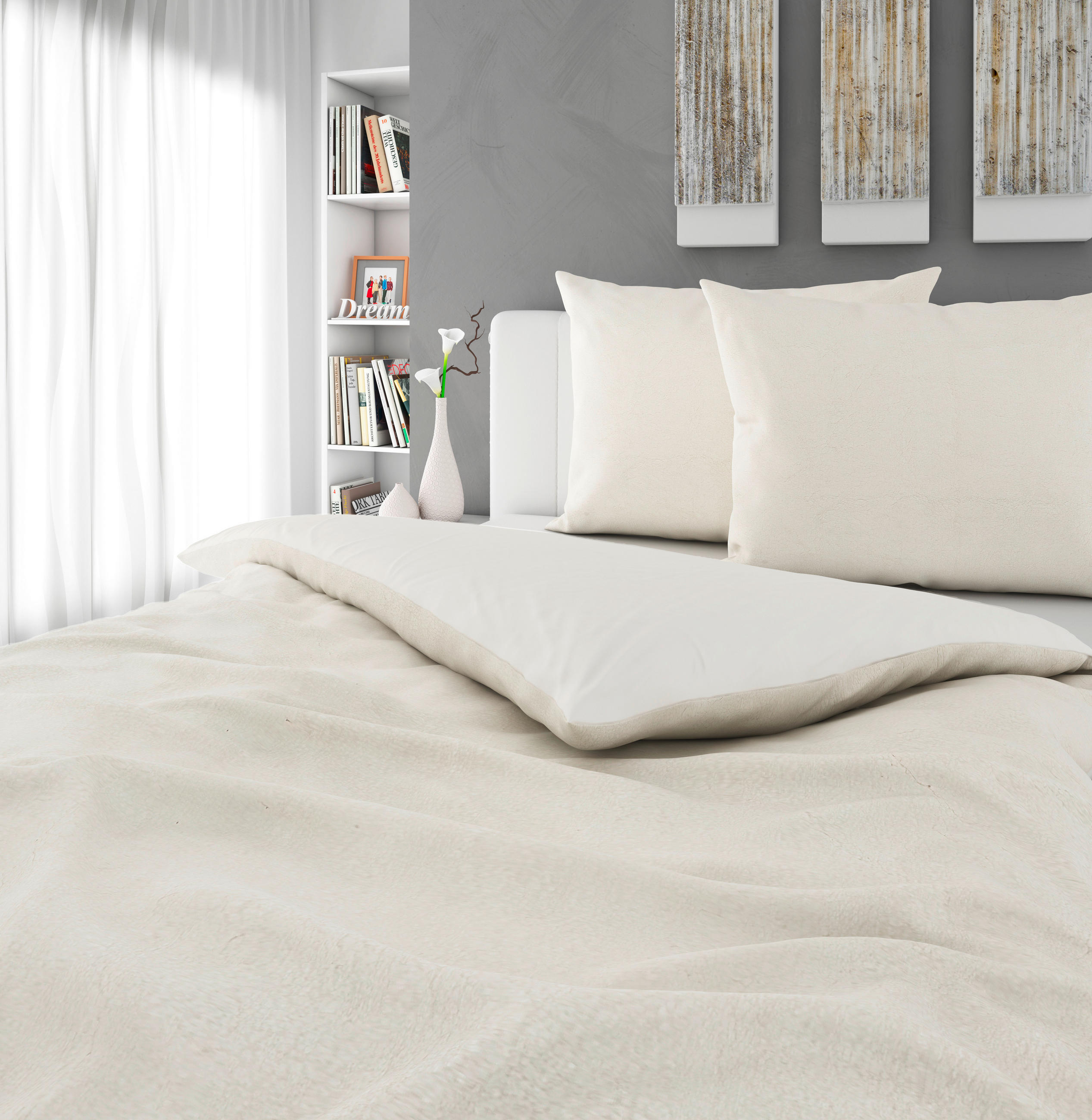 POSTELJINA TEDDY 200/200 cm somot, plišani materijal krem  - krem, Osnovno, tekstil (200/200cm) - Esposa