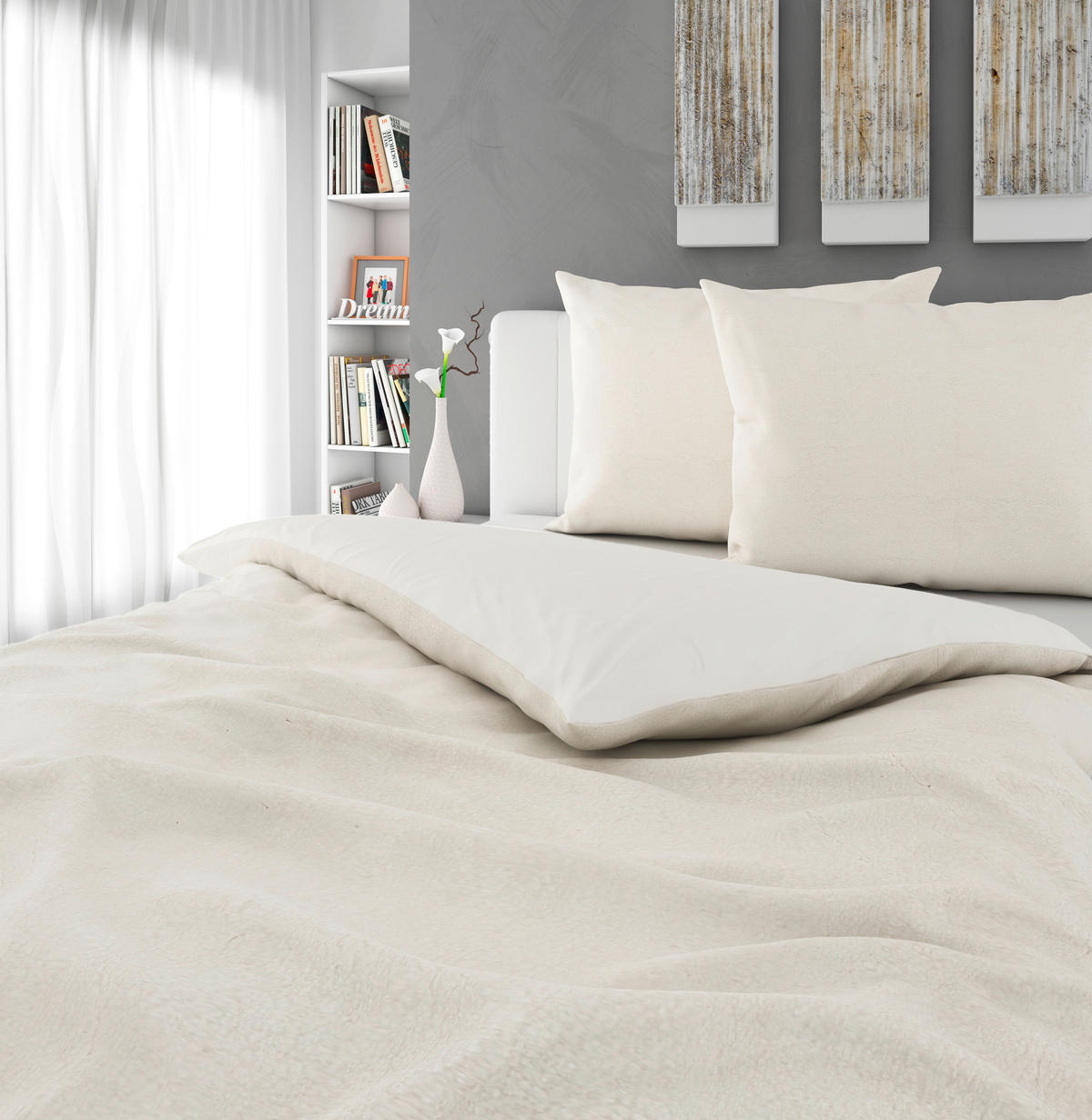 BETTWÄSCHE TEDDY Samt, Teddystoff 200/200 cm  - Creme, Basics, Textil (200/200cm) - Esposa
