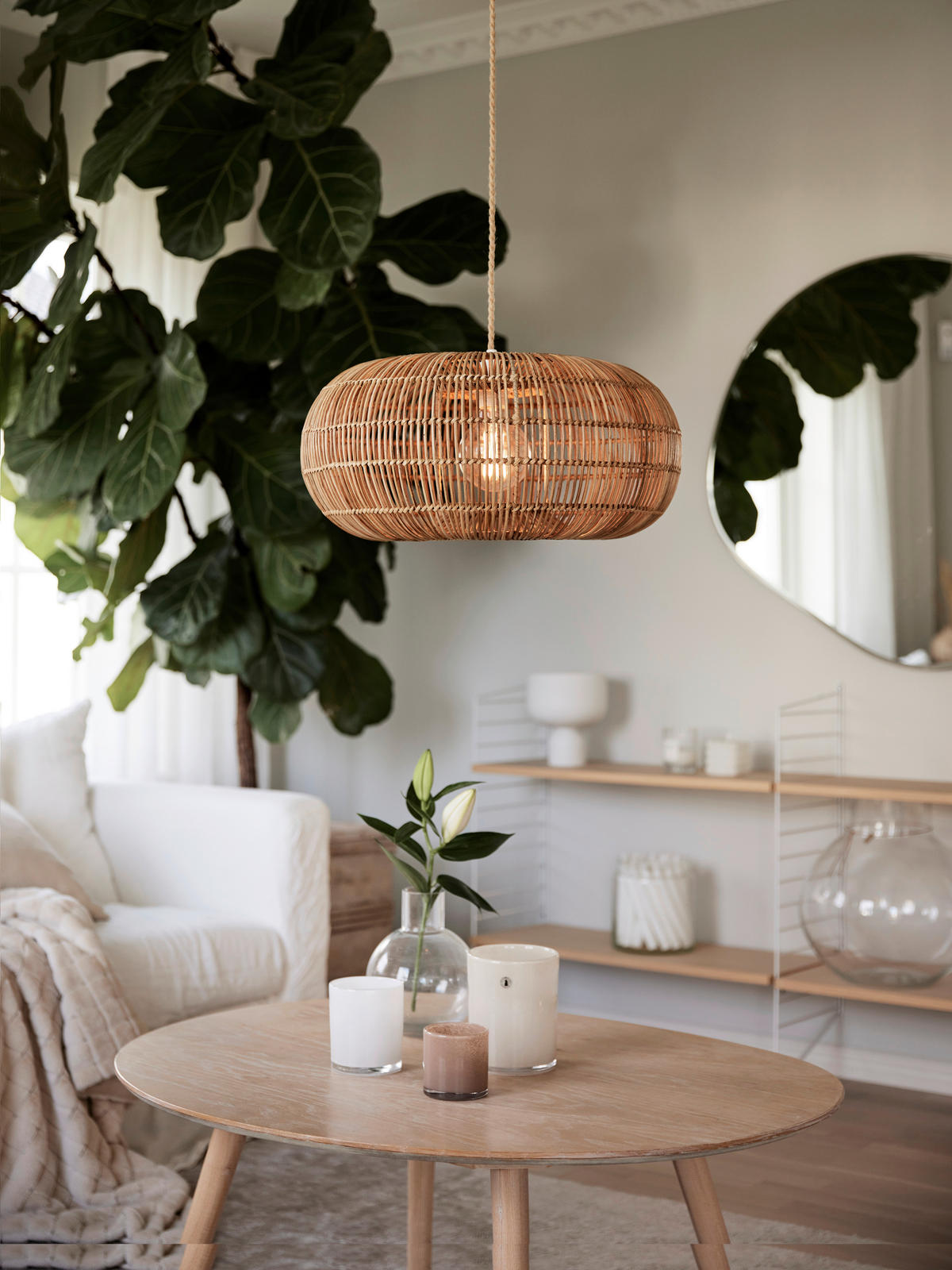 PENDELLEUCHTE Zuri 51/23 cm   - Naturfarben, Natur, Naturmaterialien (51/23cm) - PR Home