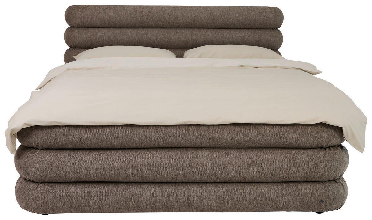BOXSPRINGBETT 160/200 cm,  in Braun, Bettkasten, Topper, Matratzen, H3 = fest  - Schwarz/Braun, Design, Kunststoff/Textil (160/200cm) - Tom Tailor