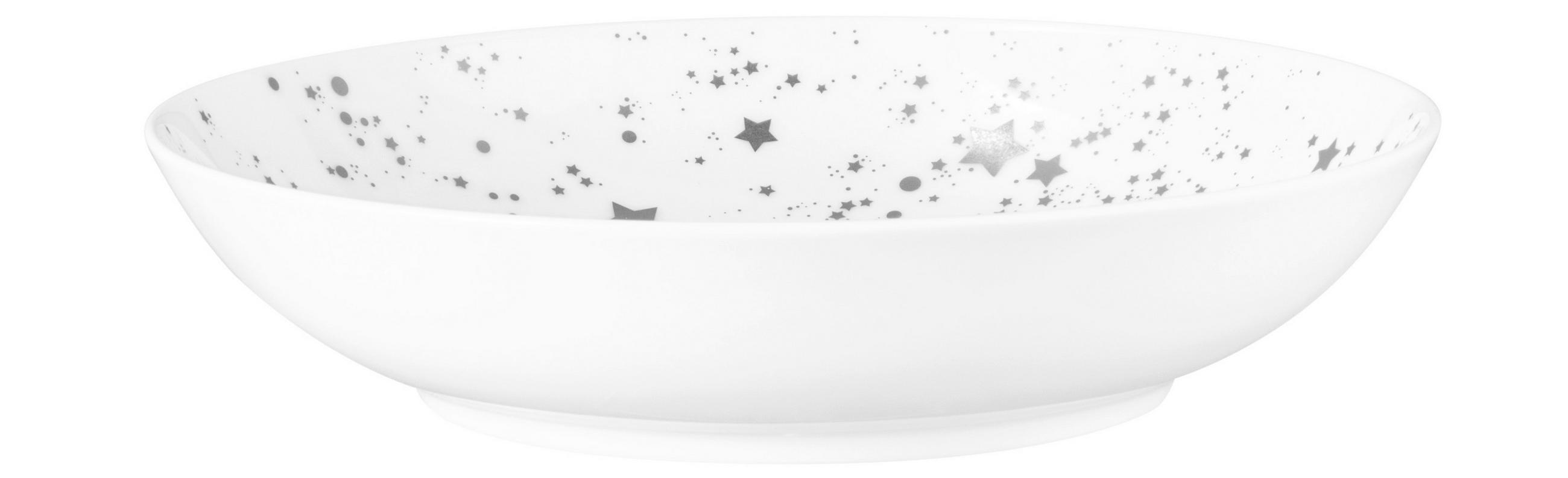 SUPPENTELLER Weiß Hochglanz Porzellan Liberty Silver Stars  - Weiß Hochglanz, Design, Keramik (21 cmcm) - Seltmann Weiden