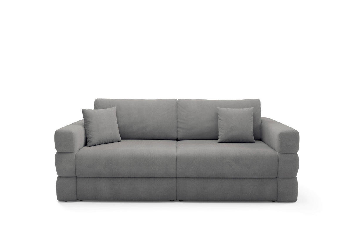 SCHLAFSOFA TERAZZO  mit Webstoff Dunkelgrau  - Dunkelgrau/Schwarz, Design, Kunststoff/Textil (254/93/167cm) - Livetastic