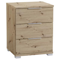 Noptieră, 46/61/42 cm, stejar Artisan - stejar Artisan/culoare aluminiu, Konventionell, plastic/material pe bază de lemn (46/61/42cm) - Xora