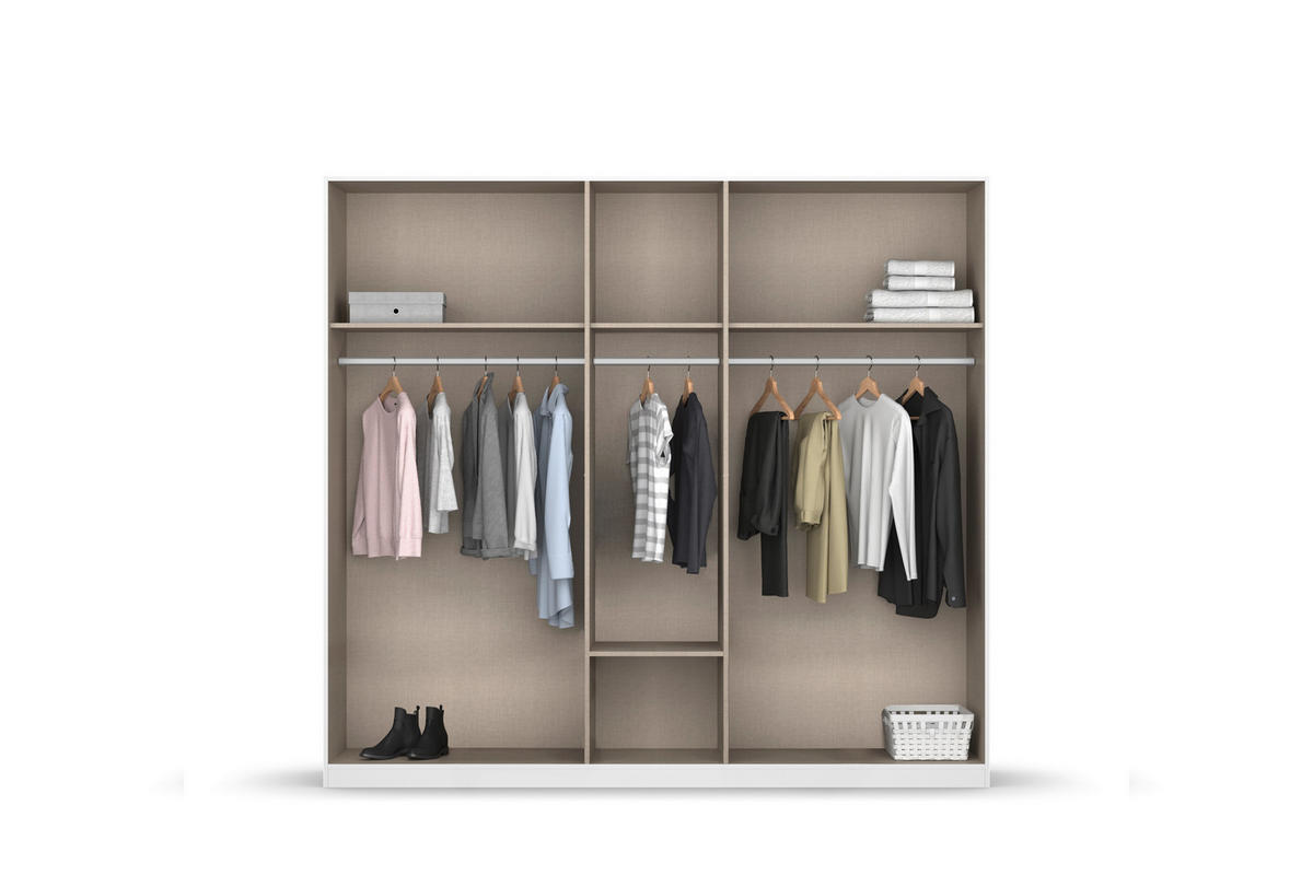KLEIDERSCHRANK in Weiss, Eiche Artisan  - Weiss/Eiche Artisan, Basics, Holzwerkstoff/Metall (226/210/54cm) - Boxxx