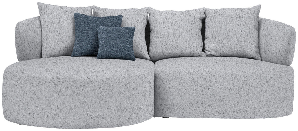 ECKSOFA in Chenille Grau  166/235 cm  - Blau/Schwarz, MODERN, Kunststoff/Textil (166/235cm) - Hom`in