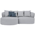ECKSOFA  in Chenille Grau  166/235 cm  - Blau/Schwarz, MODERN, Kunststoff/Textil (166/235cm) - Hom`in
