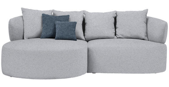 ECKSOFA  in Chenille Grau  166/235 cm  - Blau/Schwarz, MODERN, Kunststoff/Textil (166/235cm) - Hom`in