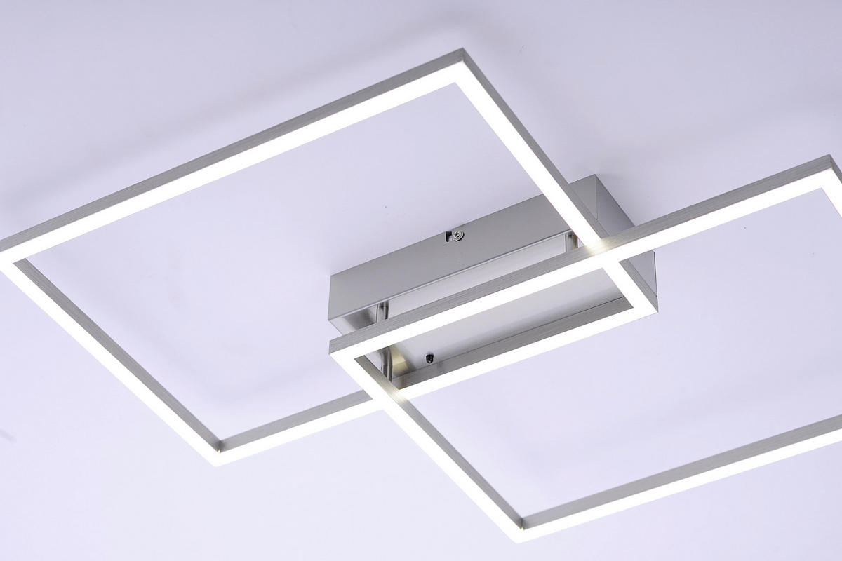 LED-DECKENLEUCHTE 50,4/42/7 cm   - Nickelfarben, Design, Kunststoff/Metall (50,4/42/7cm)