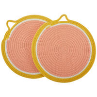UNTERSETZERSET Textil Linon Senfgelb, Lachsfarben 30 cm  - Senfgelb/Lachsfarben, Design, Textil (30cm) - Esposa
