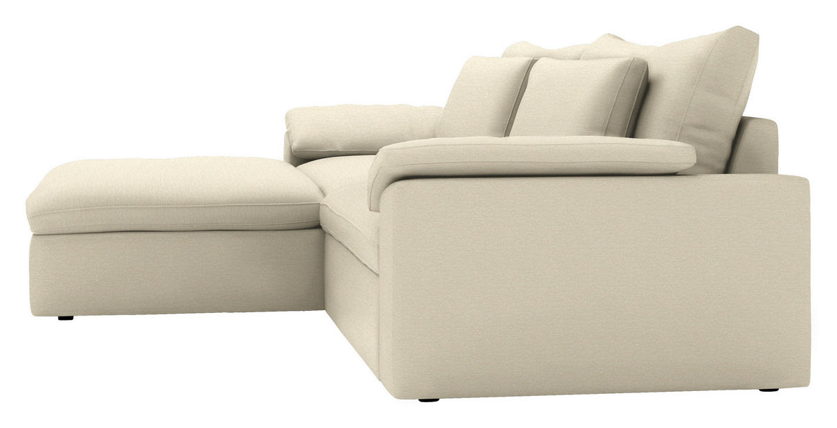 ECKSOFA  Chenille Naturfarben  - Schwarz/Naturfarben, Modern, Kunststoff/Textil (198/306cm) - Carryhome